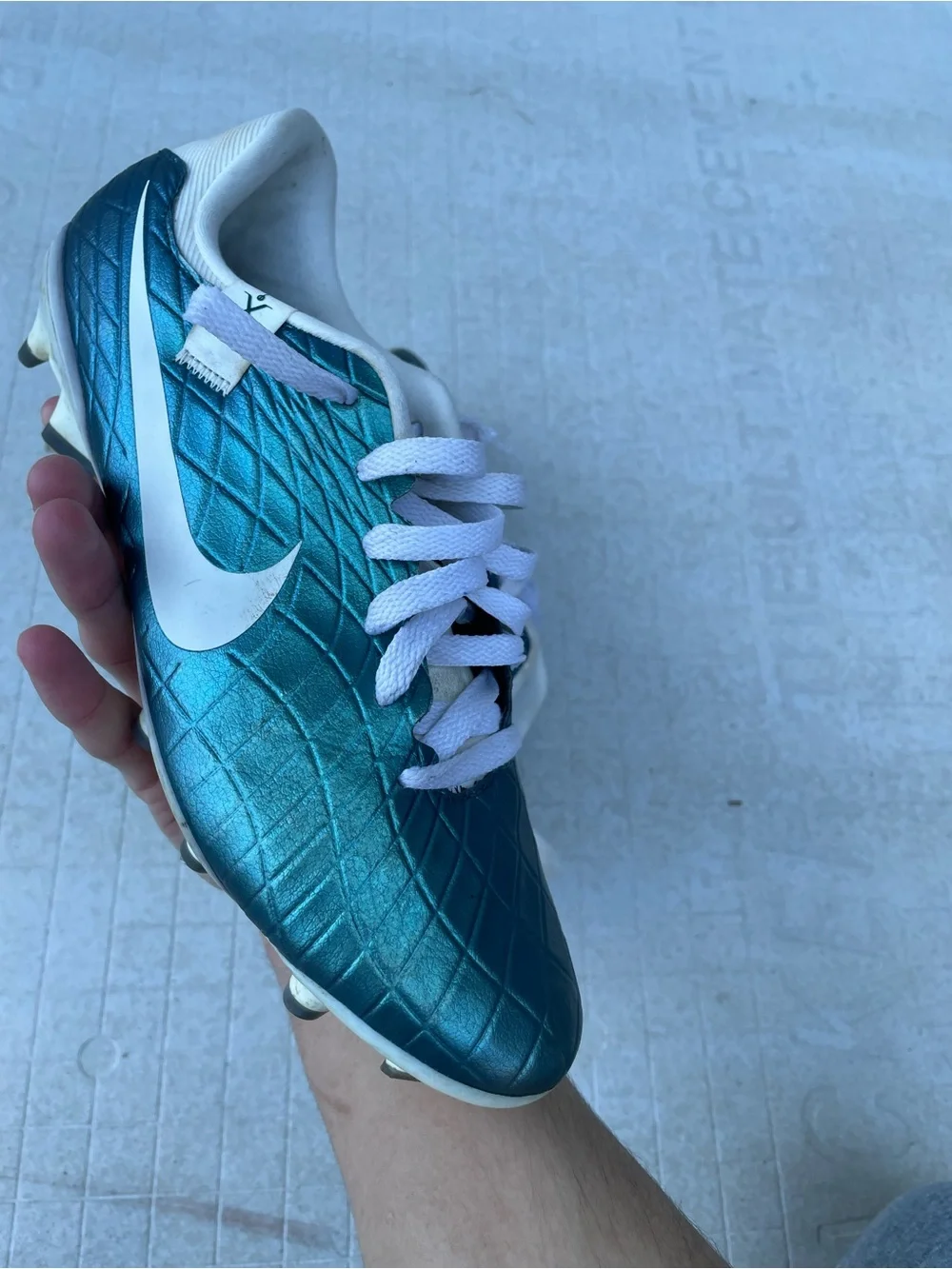 Nike Kids Teal Lace-Up Sneakers with White Accents